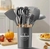 Conjunto de utensílios para cozinha em silicone e bambu 12 peças - comprar online