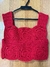 Top Cropped Vermelho em Crochê M