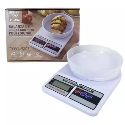 Balanza De Cocina Electrónica Con Bowl Digital 10kg - comprar online