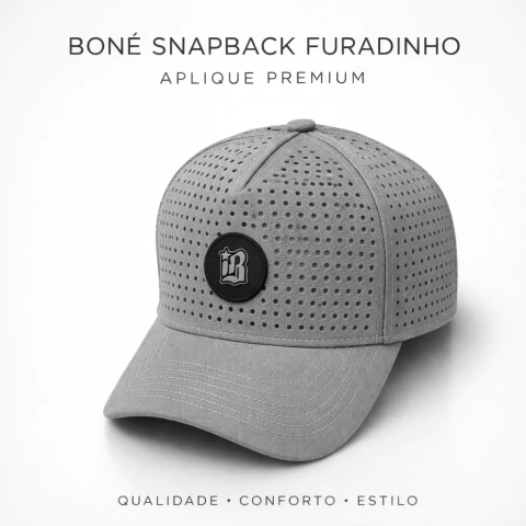 Imagem do Boné Snapback Aplique Furadinho a Laser Premium Unissex Ajustável Leve Respirável Estilo Urbano
