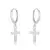 Brinco Argola Lisa com Cruz Cravejada - comprar online