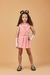 Conjunto 3 pçs colete/ saia/cinto cor rosa - 251216 - comprar online