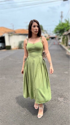 VESTIDO MIDI VERDE MARCIANO - VALÉRIA