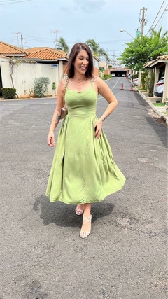VESTIDO MIDI VERDE MARCIANO - VALÉRIA na internet