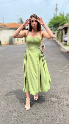 VESTIDO MIDI VERDE MARCIANO - VALÉRIA - loja online