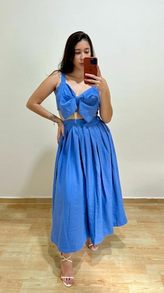 CONJUNTO SAIA E TOP LAÇO AZUL - LARA - comprar online