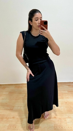 CONJUNTO SAIA MIDI E BLUSA PRETO - IVONE - loja online