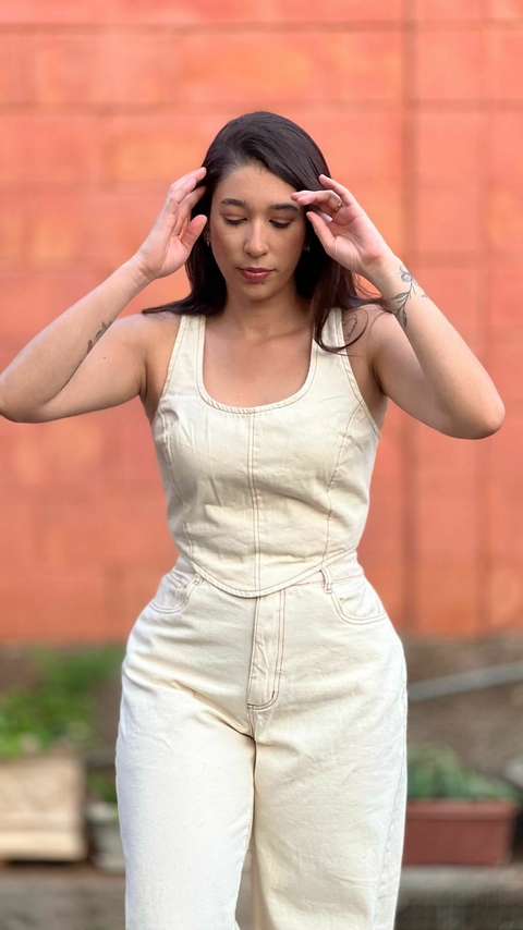CROPPED JEANS OFF WHITE COM BOTÕES - comprar online