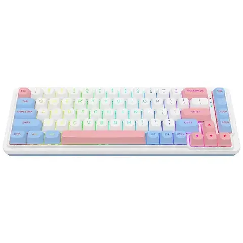 Teclado Sem Fio Redragon Nova Pro K709WBP-RGB-PRO Inglês com RGB - Wonder Pink & Blue