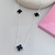 Choker Trevos Pretos Prata