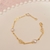 Pulseira Amor com Coração Pérola Ouro