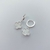 Mini Argola com Trevo Branco Perolado Prata