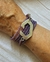 Pulsera cristales lila con dije inicial - comprar online