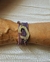 Pulsera cristales lila con dije inicial