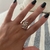 Anillo Hojas con cubic rosa