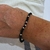 Pulsera piedras naturales onix con pelotitas de plata