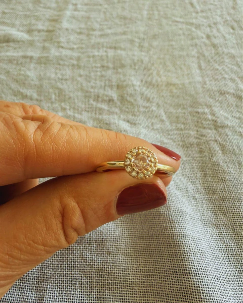 Anillo Halo Clásico Dorado