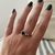 Anillo Solitario con cubic azul y blanco