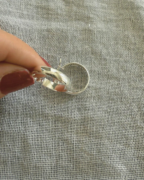 Argollas Cinta Acero Blanco