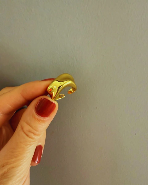 Anillo Lava Acero Dorado