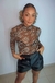 Blusa manga longa tule animal print na internet