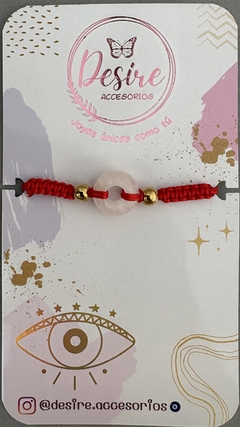 Pulsera hilo rojo + dona piedra