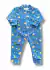 Macacão pijama masculino azul com estampa de dinossauros, zíper frontal, ideal para inverno, tamanho de 1 a 3 anos.