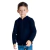 Menino usando jaqueta masculina infantil de moletom felpado com capuz na cor escura