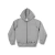 Jaqueta masculina infantil de moletom felpado cinza com capuz, tamanho 6 a 10.