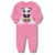 Macacão bebê feminino em suedine rosa com estampa de panda e arco-íris