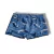 Sunga infantil fit boxer azul com estampas de tubarões, ideal para praia e piscina.