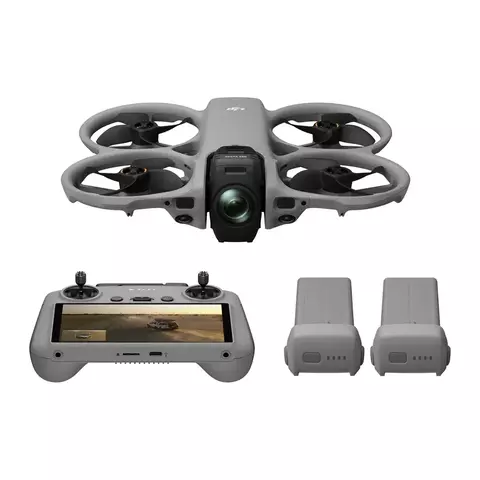 DJI Avata 360 Fly More Combo com controle DJI RC 2 com tela e três bateria.