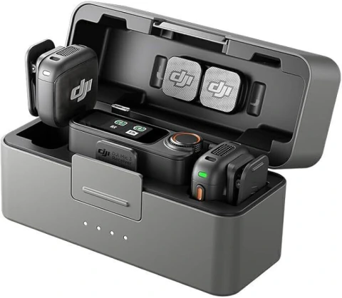 Microfone DJI Mic 3 (2 TX Microfone + 1 RX Receptor + 1 Case de carregamento) BR - DJI138