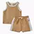 Conjunto bebe - musculosa & short - brown & white