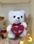 Peluche AMOR - Oso blanco sentado corazón - 16cm