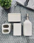 Set de baño | 4 piezas | Cerámica tiza minimalista