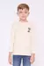 Remera niño | algodón premium | doble estampa crema - comprar online