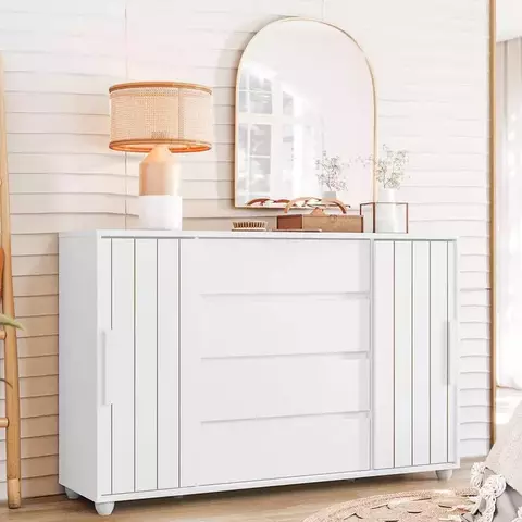 Cômoda 2 Portas Correr 4 Gavetas - comprar online