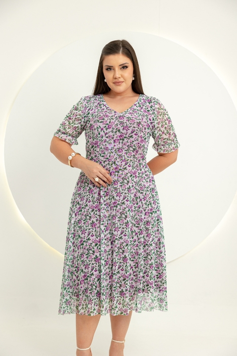 Vestido Tule estampado floral