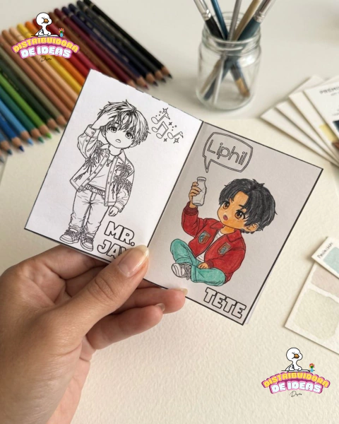 Mini libro para colorear BTS Hot Ones
