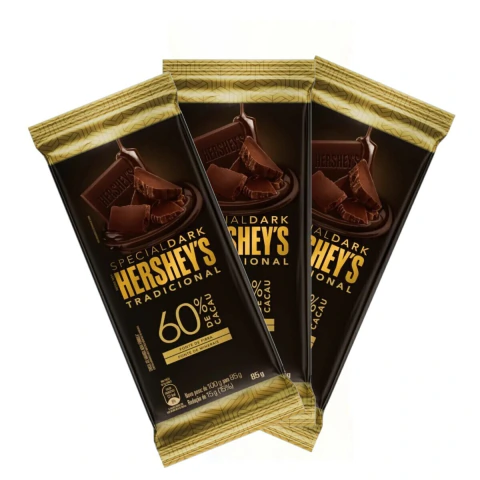 3un Barra de Chocolate Amargo 60% Special Dark Trad. 85g - Hershey´s