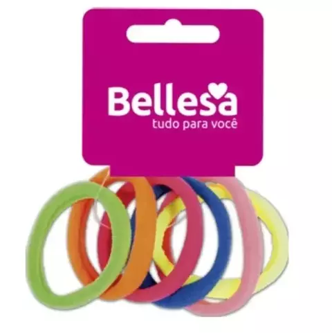 Pacote de Elástico de Cabelo Meia Pastel Colorido c/72 un - Bellesa - 89040