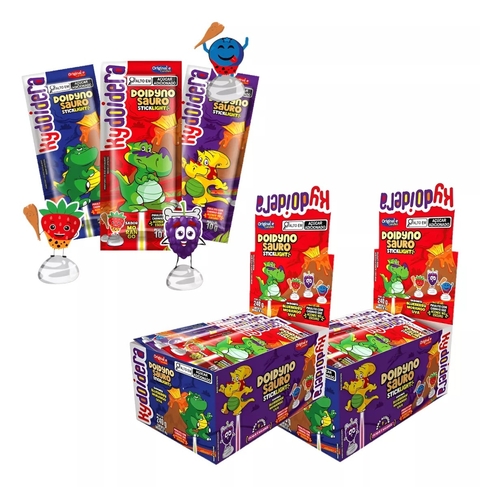 2 Caixas Kydoidera Pirulito Doidyno Sauro 24x10gr