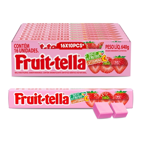 Bala Mastigável Fruit-Tella Morango 40x16un 640g - Perfetti (1457)
