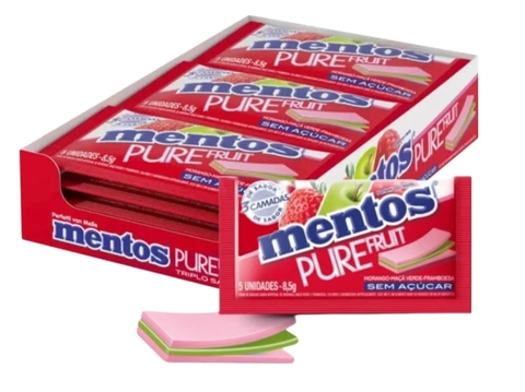 Display c/15un Chiclete Mentos Pure Fruit Morango/Maça Verde/Framboesa - Perfetti (1487)