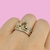 Anillo Corona con cubic redondo Ambar de Plata y Oro