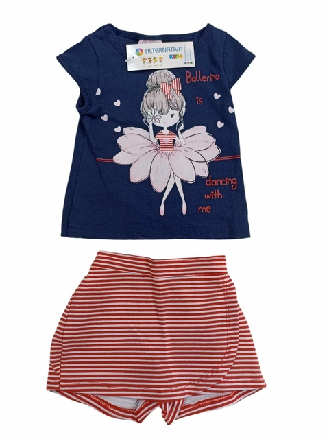 CONJUNTO FEMININO SHORT SAIA E BLUSA TAM. P