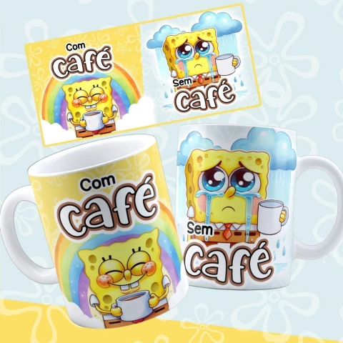 Caneca com ou sem café 325ml personagens divertidos - comprar online