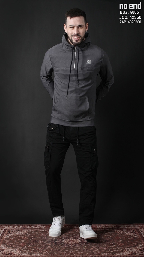 BUZO GRIS LISO - NO END - 40051