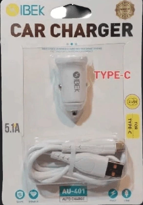 CARGADOR 12V DE AUTO IBEK PD TIPO C DE 5.1 A